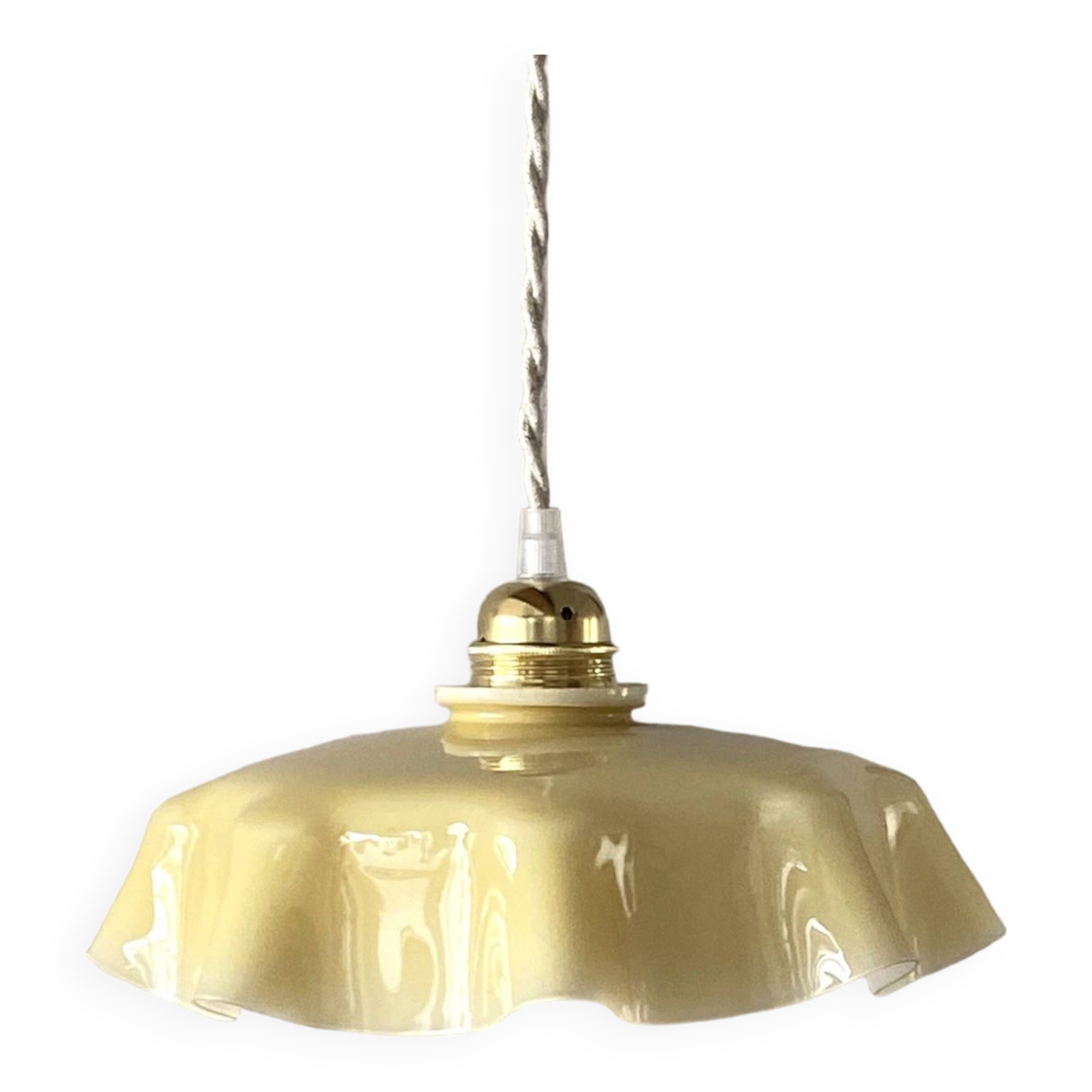 Vanilla opaline pendant light