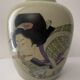Polychrome vase and celadon XIX Naniwaya Okita Japan Nippon