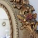 Large round wall mirror, baroque, floral pattern, rococo, 1970s
