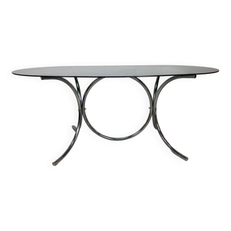 Table verre acier