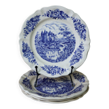 4 assiettes à dessert vintage Sarreguemines modèle Castle