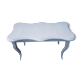 Former table low style Louis XV white wood feet curved vintage