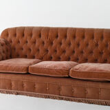 Crushed velvet button back sofa