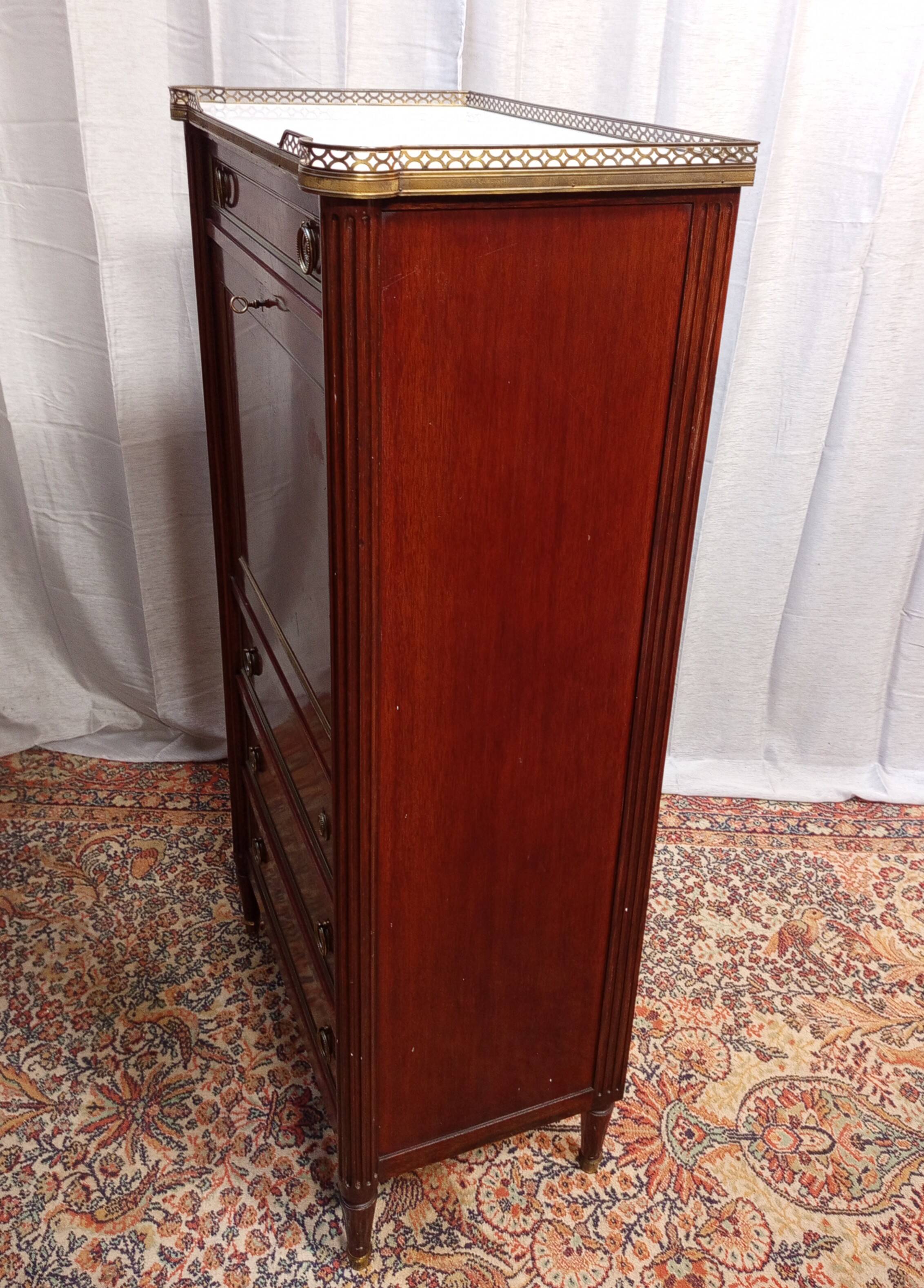 Maurice HIRSH for Maison Jansen Louis XVI style mahogany secretary