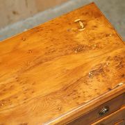 Vintage walnut commode with sliding top in Butler style.