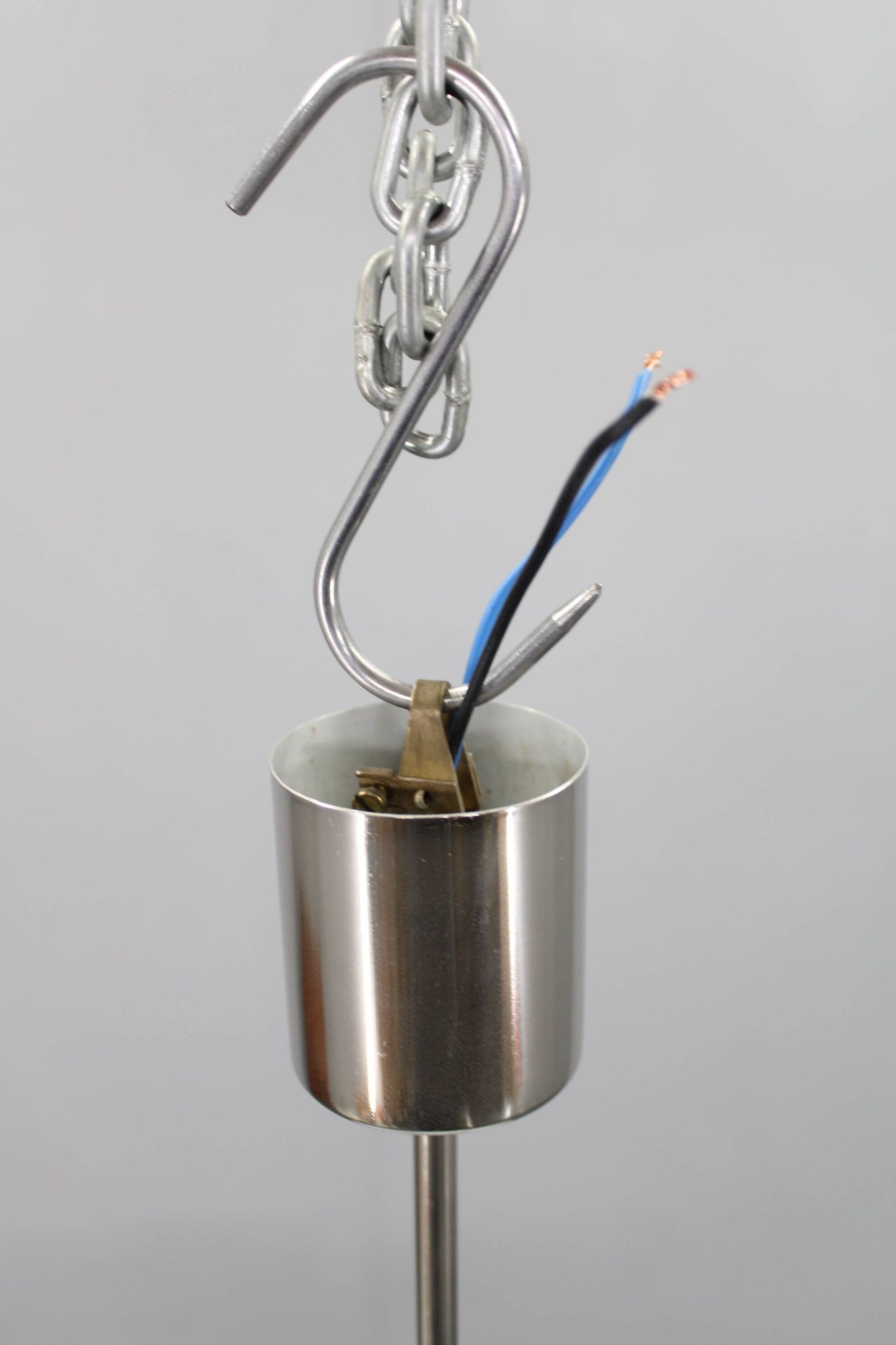Mid-century Czech glass pendant lamp, chrome, 1960s
