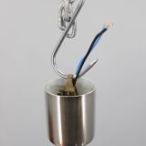 Mid-century Czech glass pendant lamp, chrome, 1960s