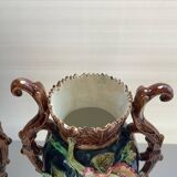 Art Nouveau Pair of Barbotine Vases France