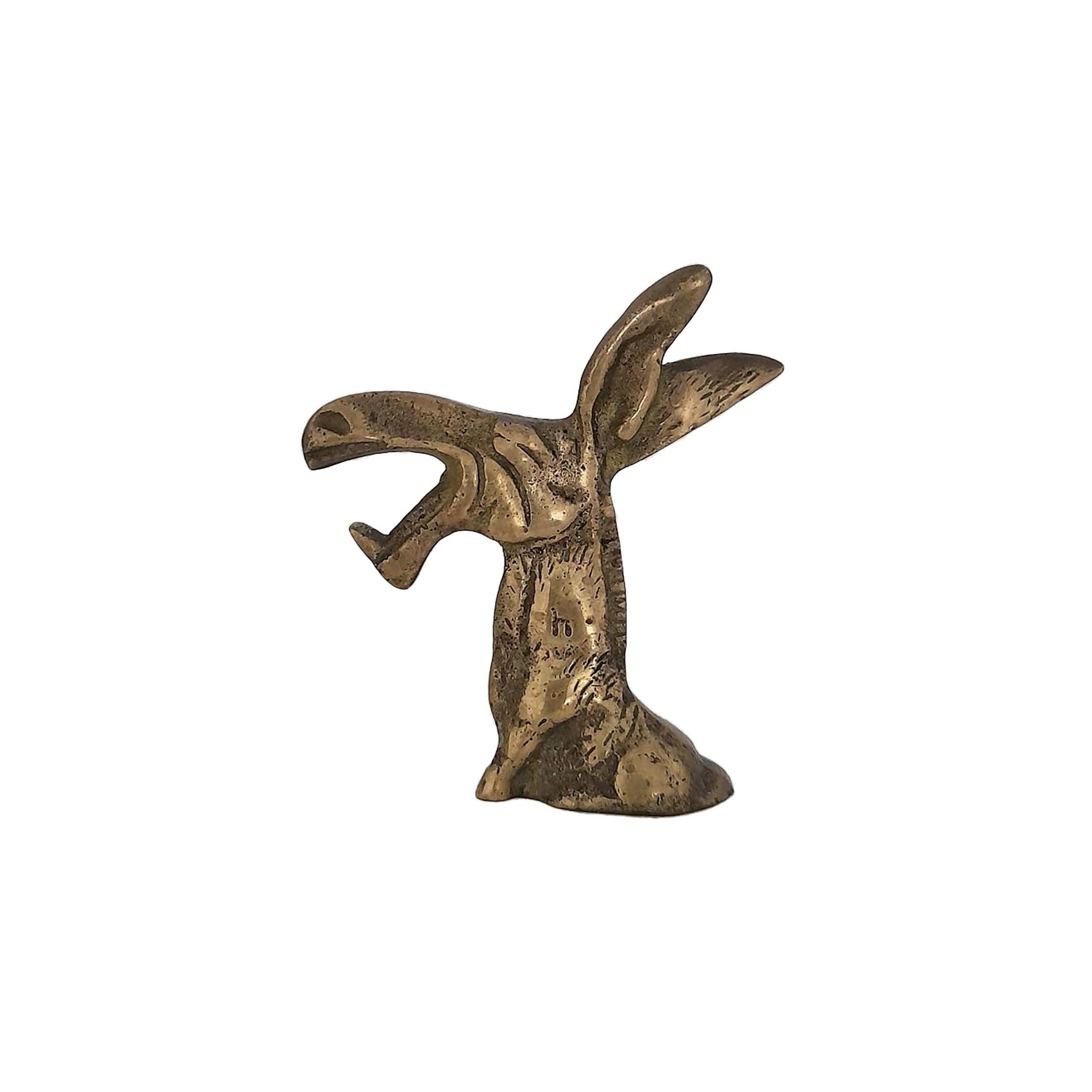 Sneering donkey brass bottle opener