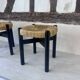 2 "Meribel" stools in black by Charlotte Perriand, 1960