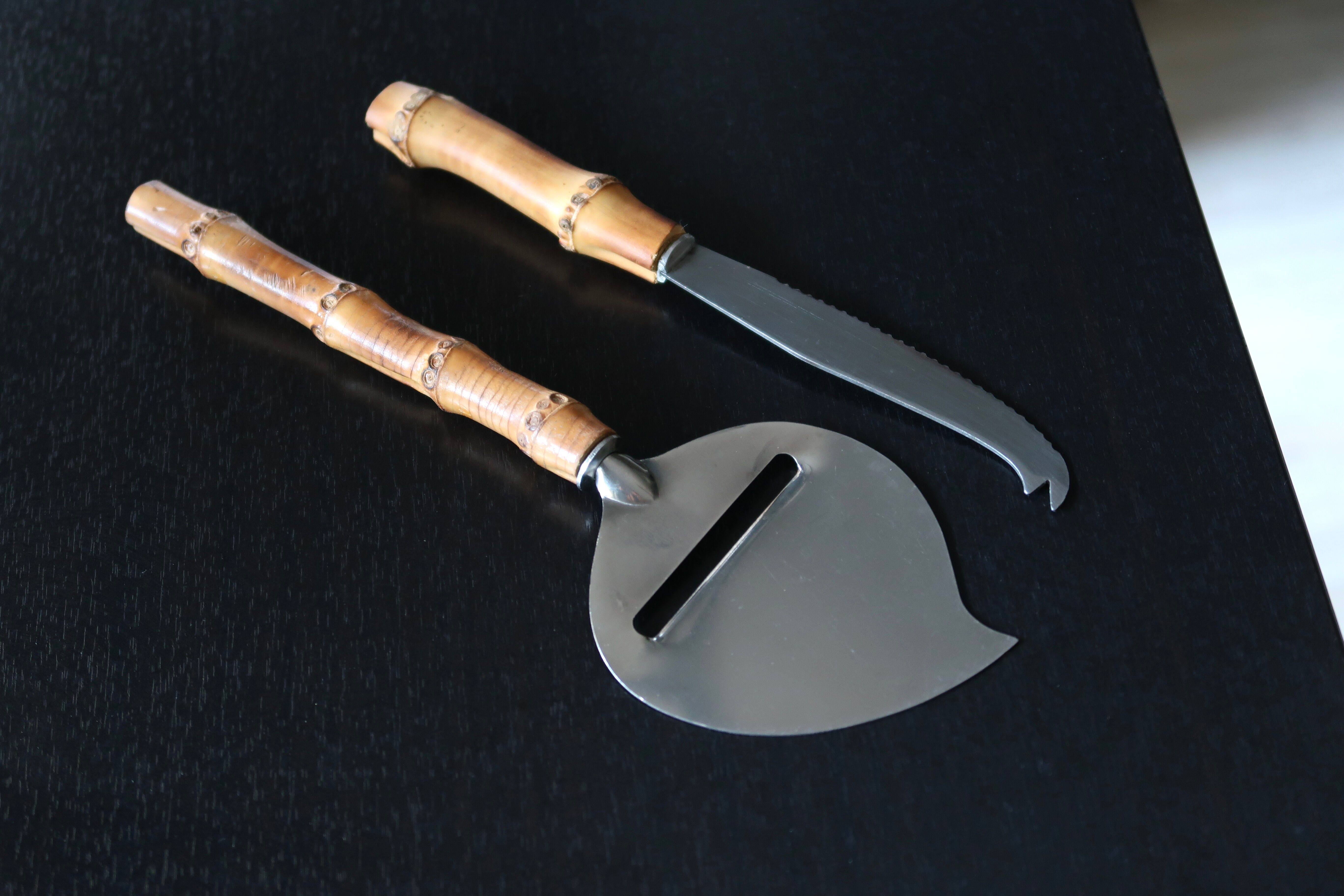 Plough and cheese knife with bamboo handle, 50s