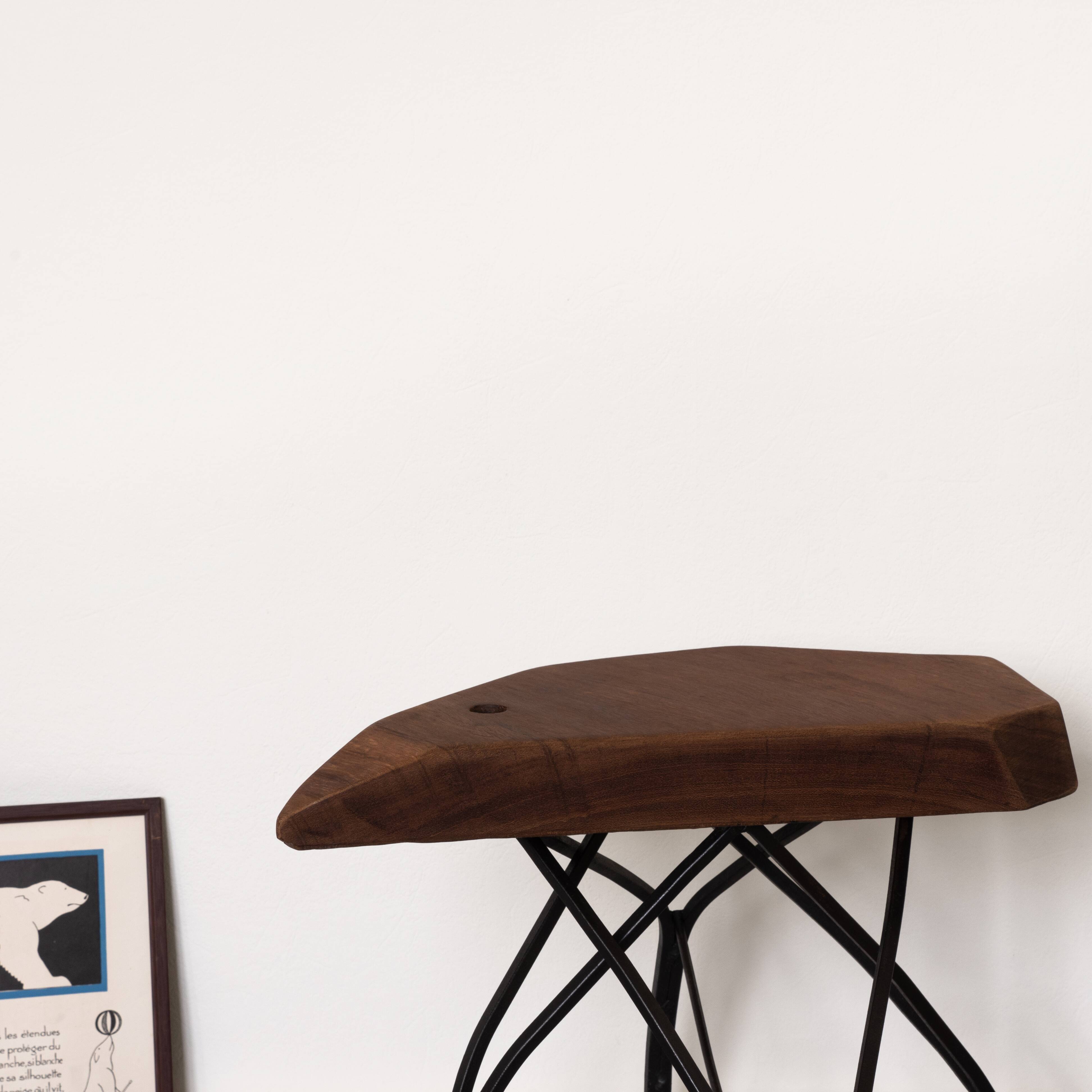 Piece of handcrafted sofa solid wood and wrought iron