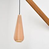 Solid pine gallows lamp, France, circa 1960