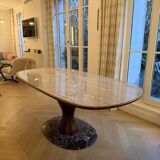 Glass and wood designer table