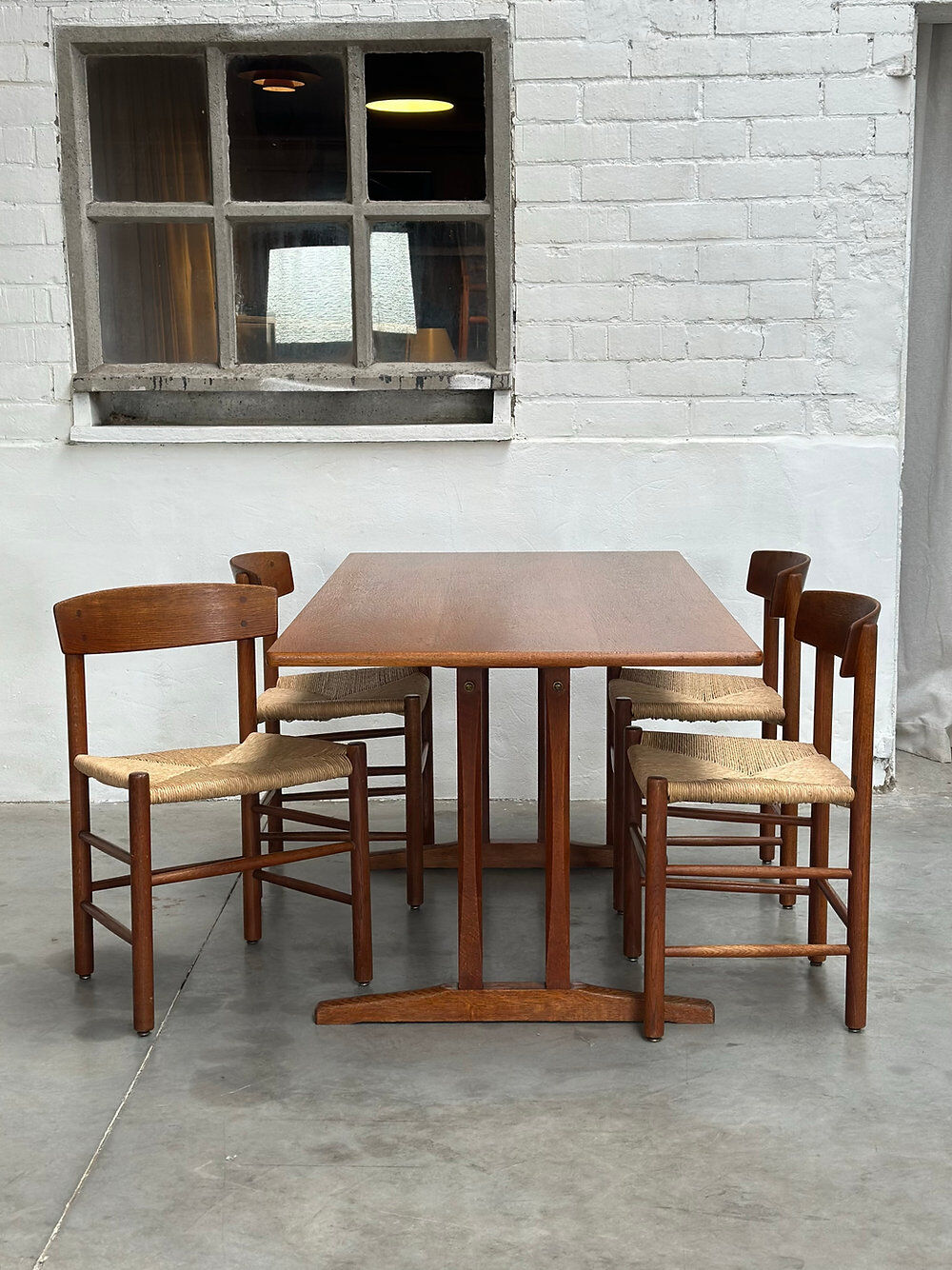 4 'J39' chairs and 'C18' shaker table, Børge Mogensen, FDB Møbler, Denmark