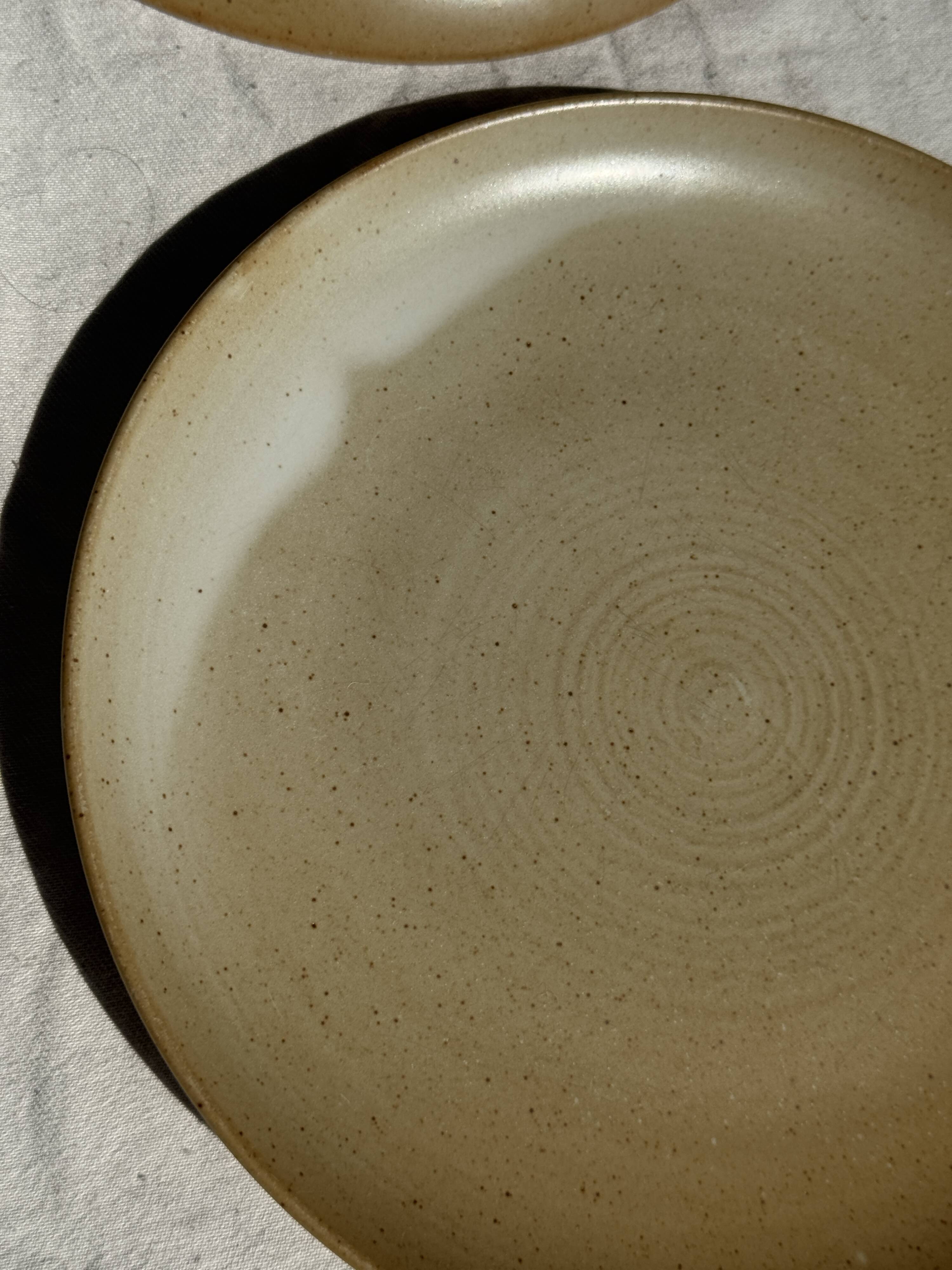 Set of 6 stoneware plates Village France D24