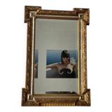 Rectangular gold mirror with vintage Napoleon III style frame