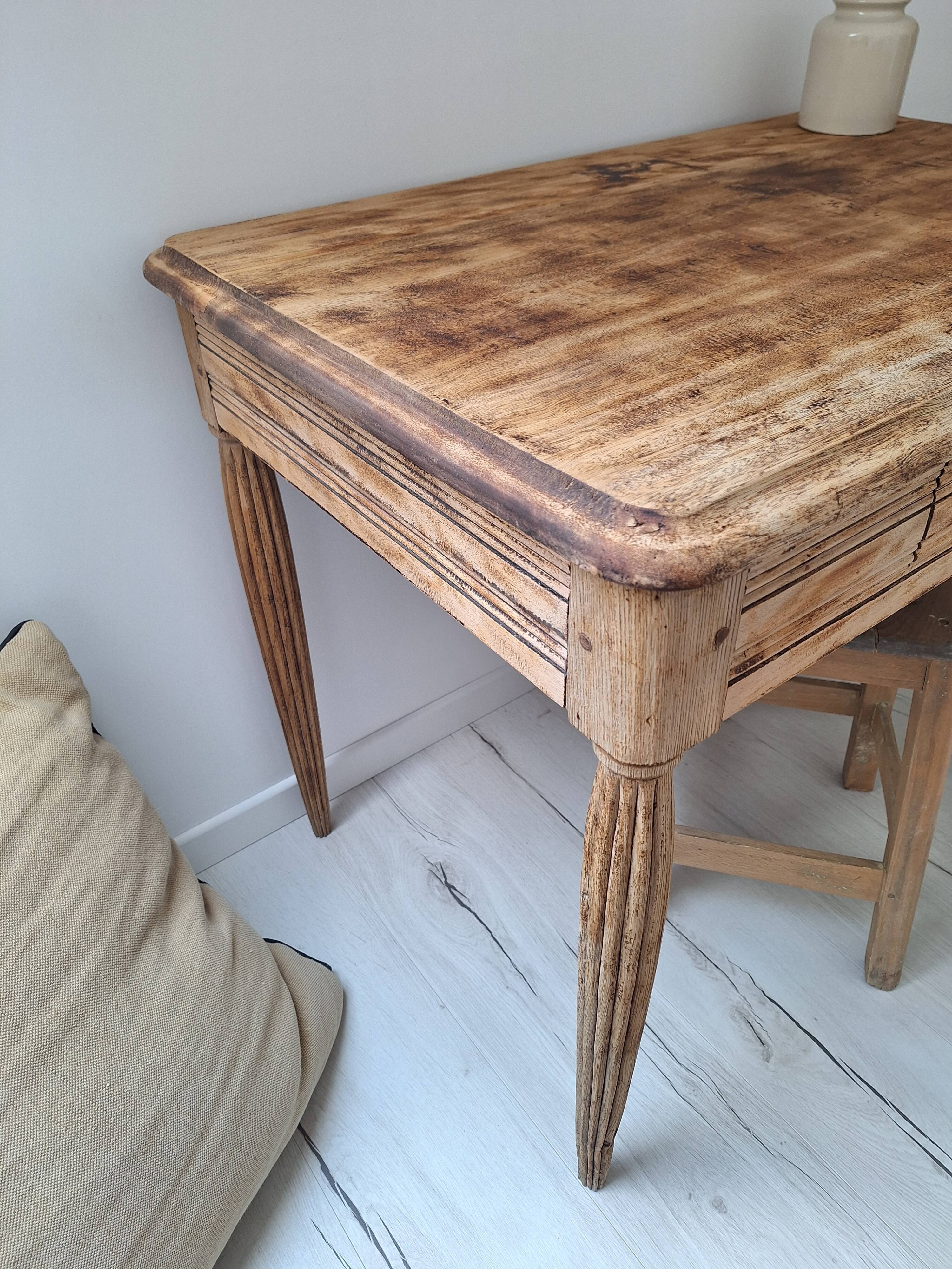 Desk / Side table / Art Deco console in solid wood from the 1930s-1940s