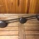 Old wall coat rack x3 vintage brown metal #a418