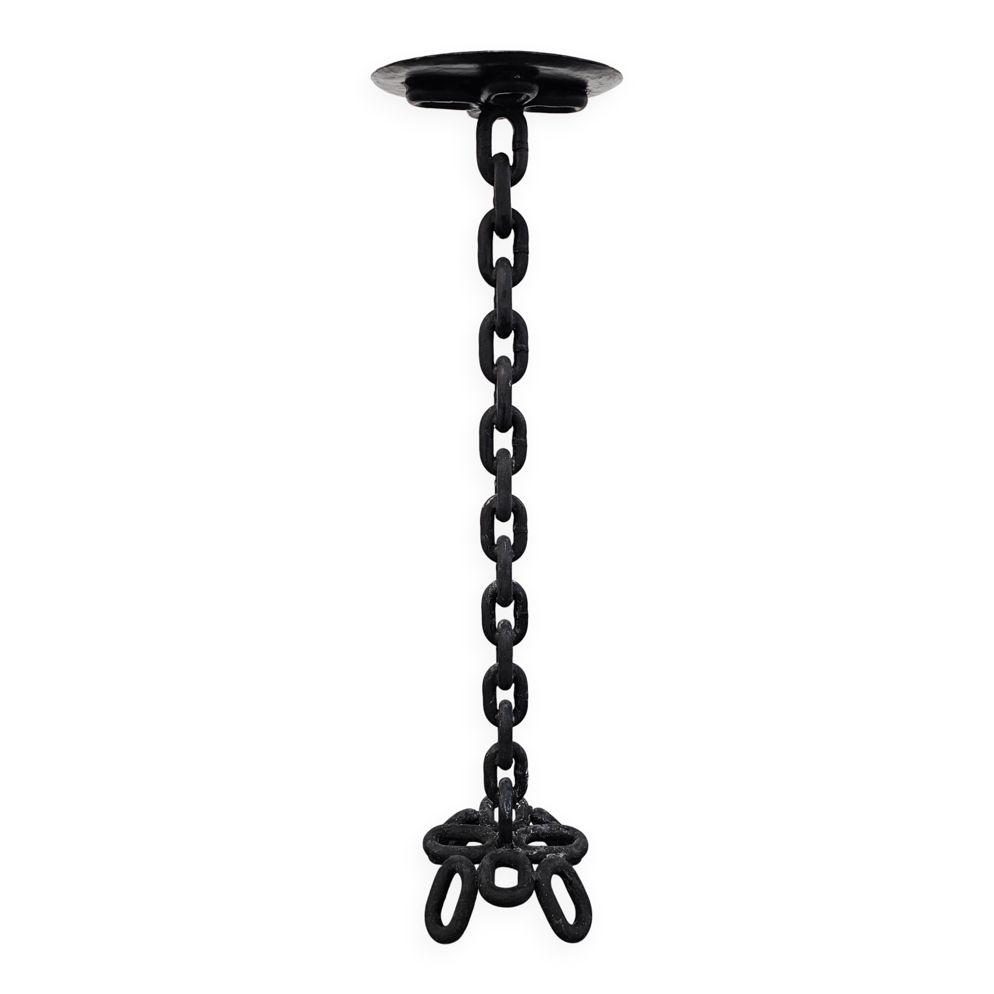 Grand brutalist chandelier in iron chain, 1960s