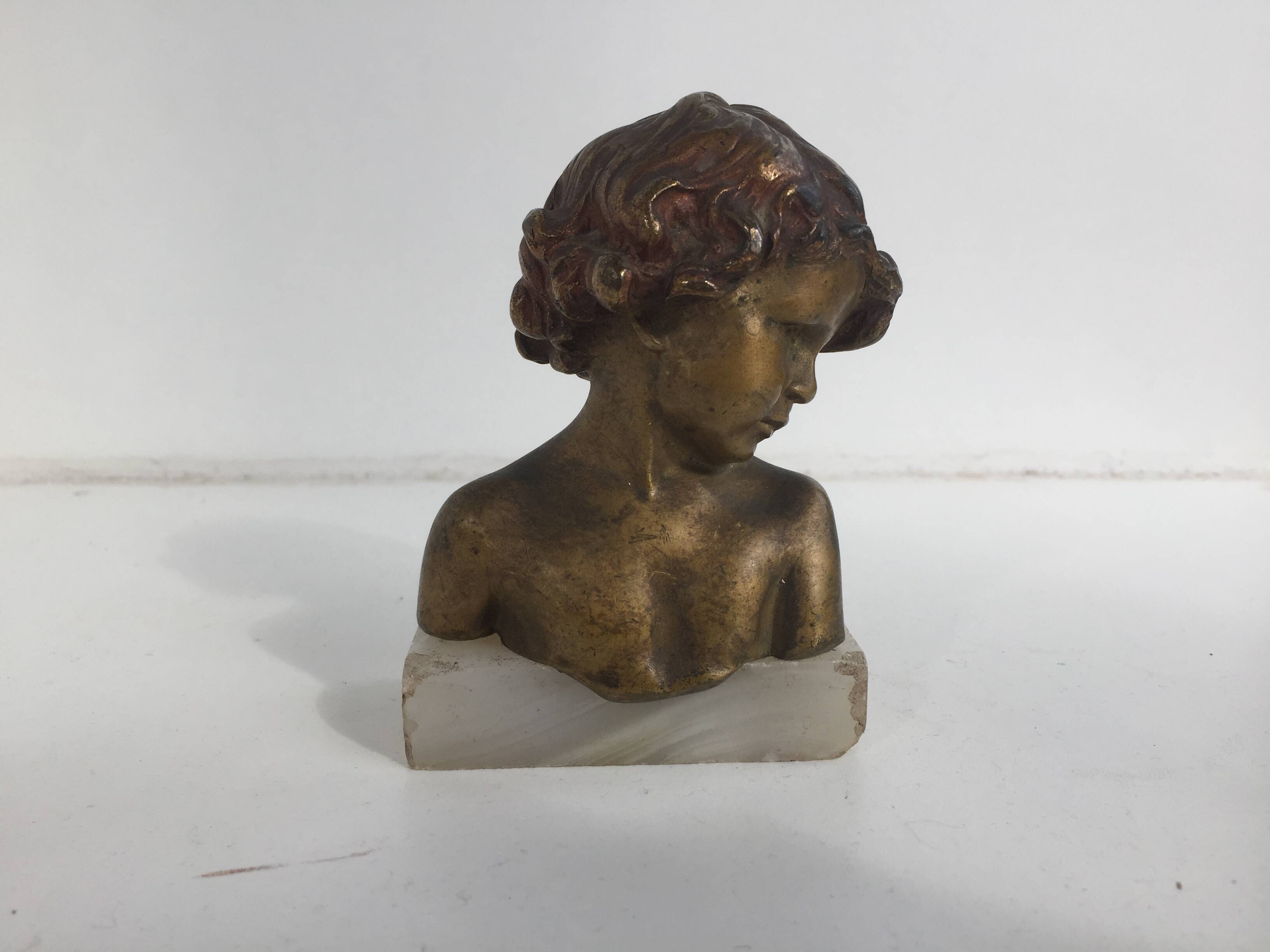 Bronze child bust of Jean Marie Camus