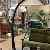 Luna walnut arc floor lamp by Natuzzi, 1990s