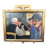 Joubin (Georges), painting HSP Game of cards signed around 1910