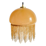 Fringed opaline pendant light