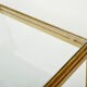 Coffee table beaten iron gilded glass Maison Ramsay 1950