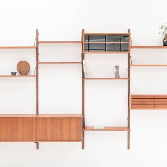 4-Bay teak wall unit by P. Cadovius, Denmark, 1960's