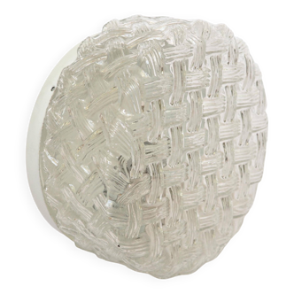 Glass ceiling light with braided pattern