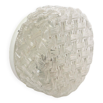 Glass ceiling light with braided pattern