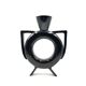 Organic modern black ceramic vase, Italy 1980s
