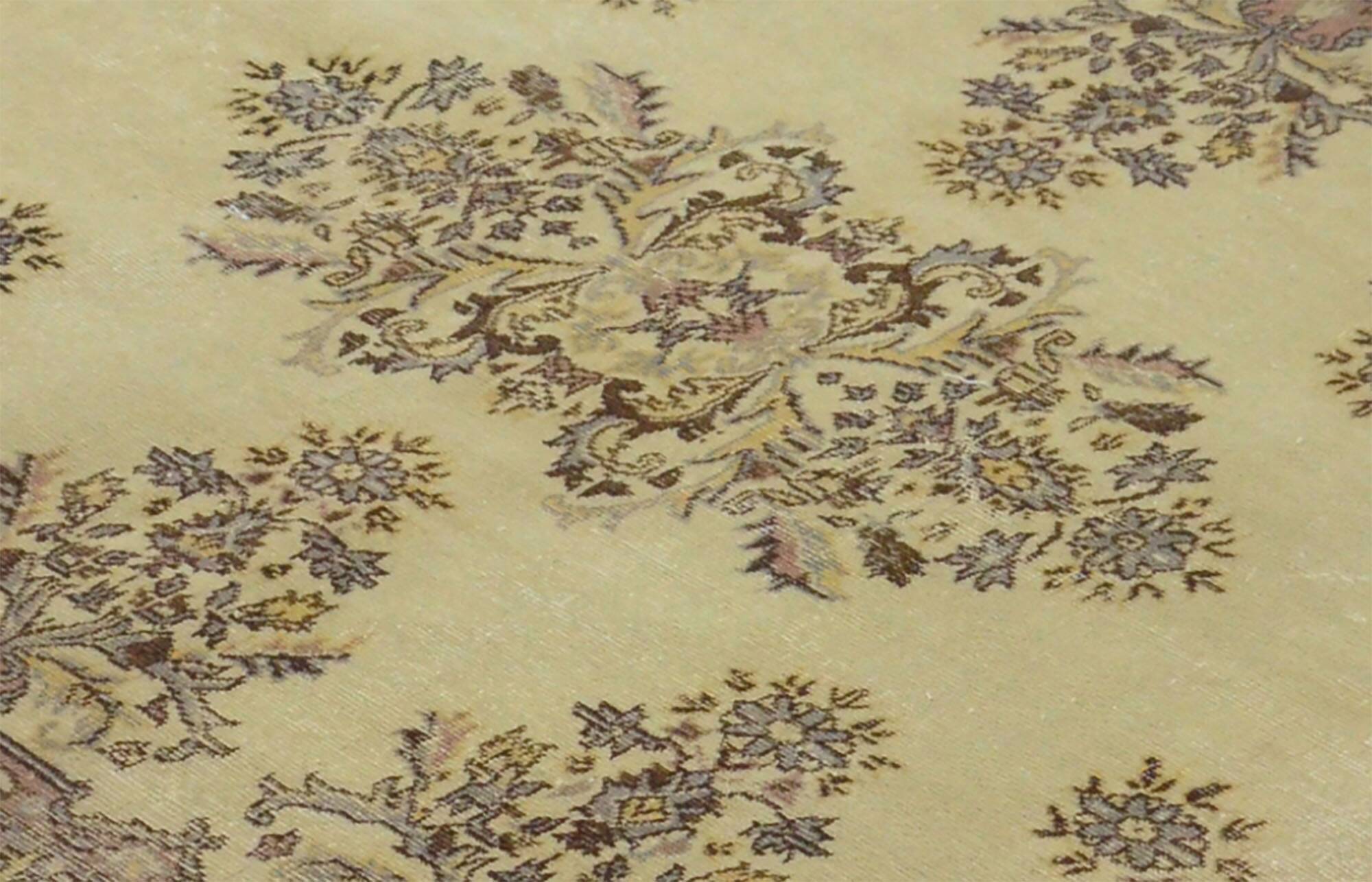Vintage Turkish Carpet Floral Beige Brown 280 x 161 cm