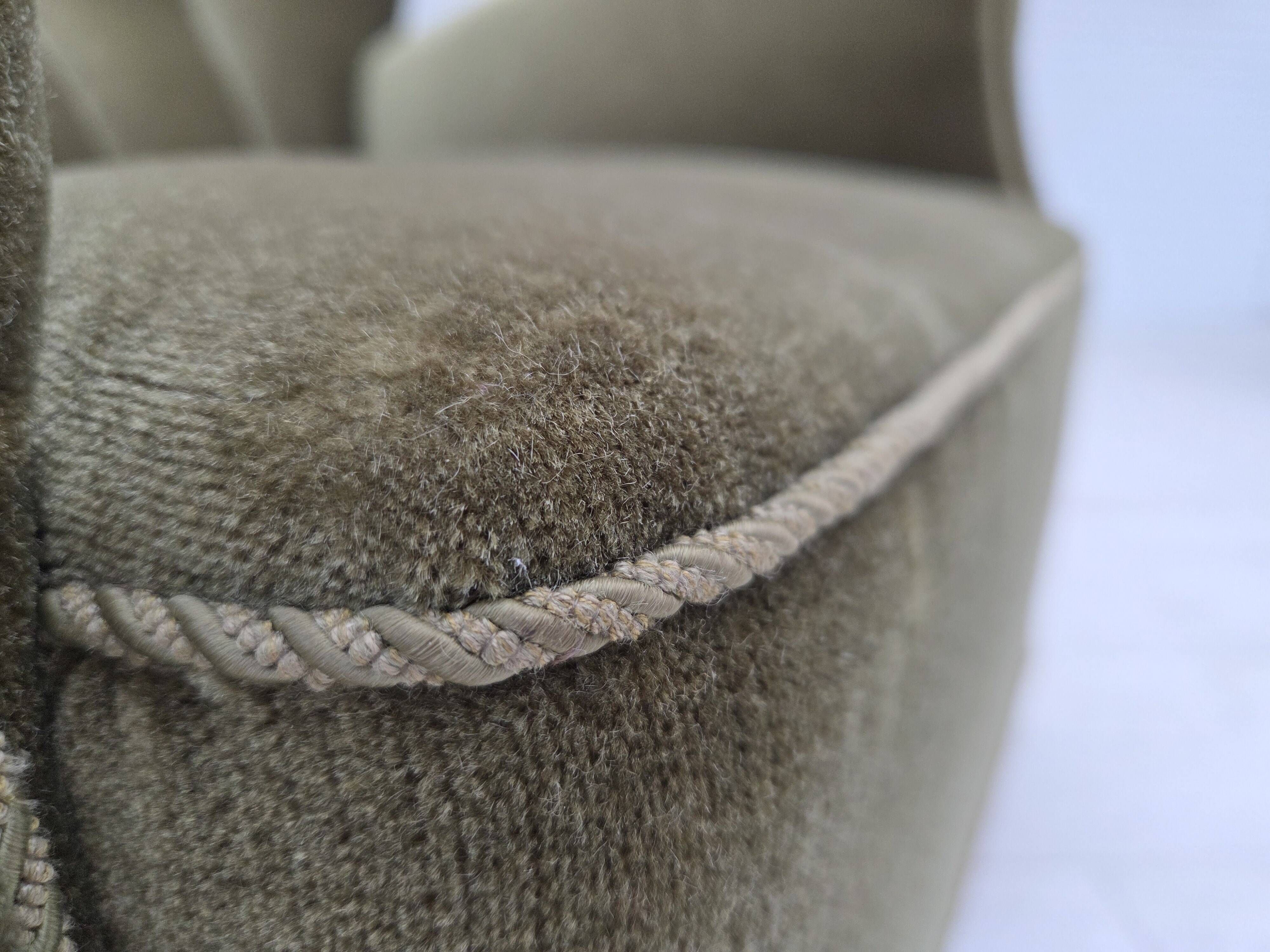 1960s, Danish relax armchair, green furniture velour, original condition.