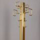 Vintage 80's floor coat rack in golden brass italian design