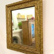 Period Mirror with Wooden and Gilded Stucco Frame – 19th Century Patina