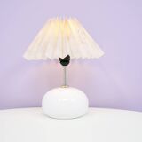 Danish white table lamp pleated shade