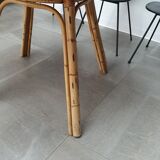 Table à manger en rotin des années 60