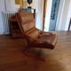 Original Nelo Sweden wooden and leather armchair