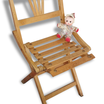 Chaise pliante enfant vintage années 50