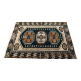 Tapis Oushak moderne en laine douce fait main, tapis vintage turc,