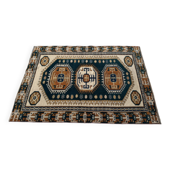 Tapis Oushak moderne en laine douce fait main, tapis vintage turc,