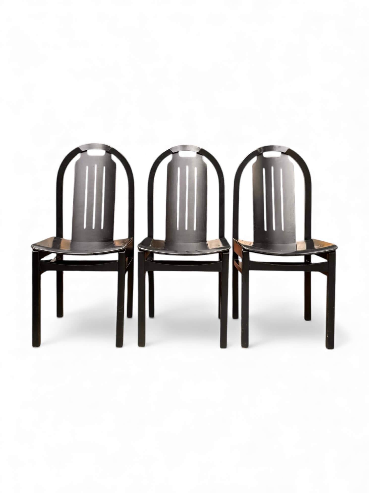 Set of 3 black Baumann chairs, Argos model.