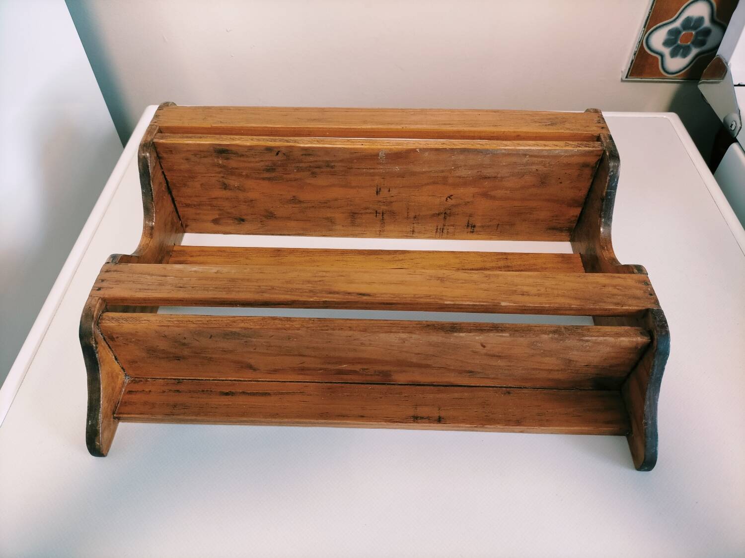 Vintage wooden wall shelf