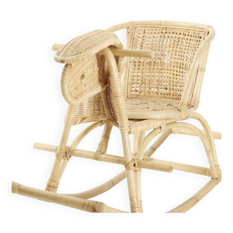 Chaise à bascule en rotin avec tête de mouton pour enfant SHEEP