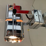 Vintage hinged wall lamp in chromed metal