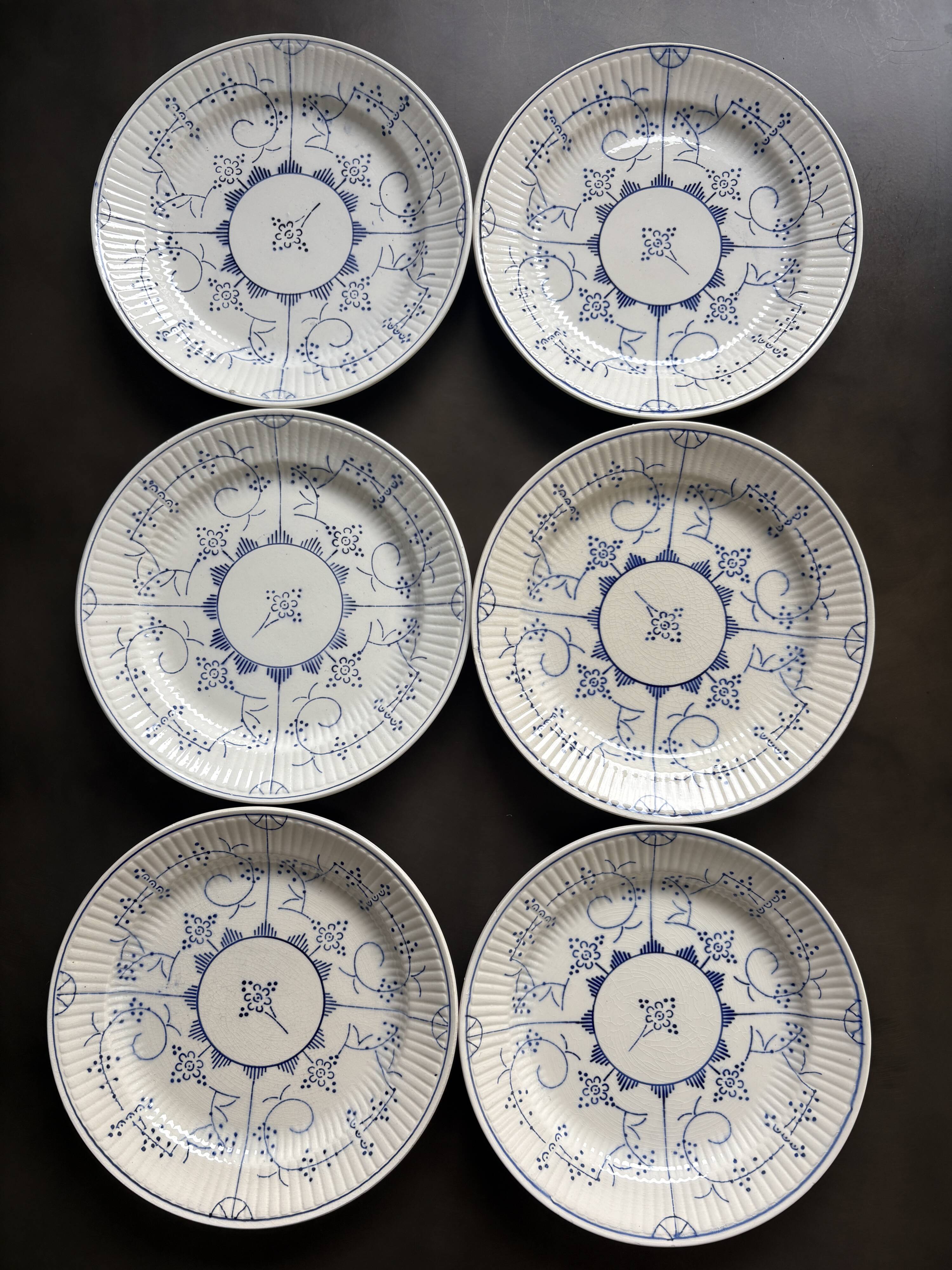 Lot de 6 assiettes à dessert Boch Copenhague