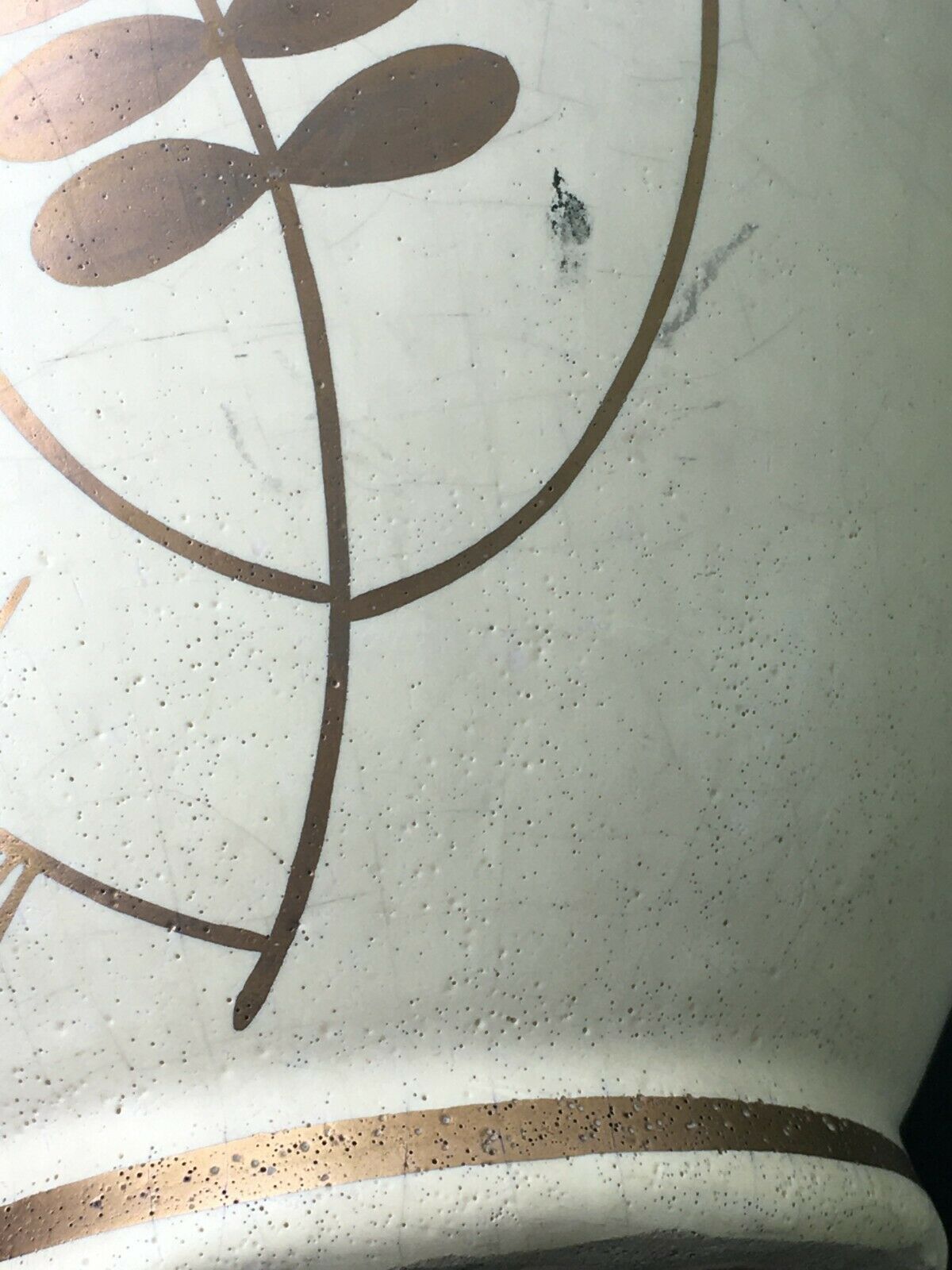 20th century gold painted ceramic art deco vase