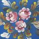 Wooden tray painted with flowers L36xW27cm